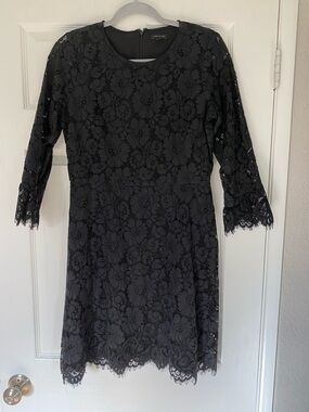 Ann Taylor Black Lace Sheath Dress Sz 4